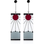 925 Sterling Silver Tanjiro Örhängen, anime Demon Slayer Cosplay Tanjiro Svarta Örhängen Örhänge Kimetsu No Yaiba Hanafuda Halloween För Män   (FMY)