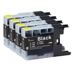 4 Black XL Ink Cartridges compatible with Brother MFC-J6510DW & MFC-J6710DW 