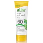 Alba Botanica Fragrance-Free Sheer Mineral Face Sunscreen SPF50 - 59ml
