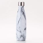 500ML Water Bottle Vacuum Insulated Flask Thermal Sport Chilly Drinks 12 Hours Hot and 24 Hours Cold Cup (White Marble)