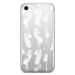 Bjornberry iPhone 7 Fashion Skal - Vita Fjädrar