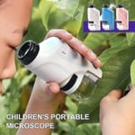 Mini Fickmikroskop Set 60-120x Lab Handhållen Mikroskop Batteridrivet Mikroskop med LED-lampa