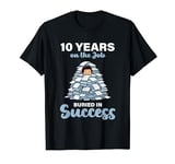 10 Years on the Job Buried in Success 10th Work Anniversary T-Shirt