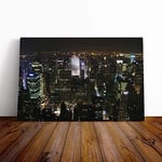 Big Box Art Canvas Print Wall Art New York City Skyline USA (4) | Mounted and Stretched Box Frame Picture | Home Decor for Kitchen, Living, Dining Room, Bedroom, Hallway, Multi-Colour, 24x16 Inch