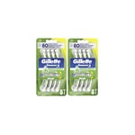Gillette Sensor3 Men's Disposable Razor, Sensitive, Mens Razors / Blades, 8 Count (Pack of 2)
