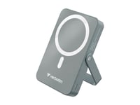 Verbatim Charge 'N' Go - Trådlös Powerbank - Magnetic, With Stand - Li-Pol - 10000 Mah - 20 Watt - 3 A - Pd (24 Pin Usb-C) - Grå