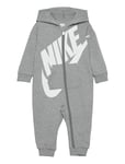 Nkn All Day Play Coverall Långärmad Bodysuit Grey Nike