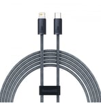 Baseus-kabel för iPhone USB Typ C - Lightning 2m, Strömförsörjning 20W grå (CALD000116)