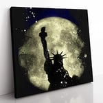The Statue Of Liberty Vol.4 Paint Splash Modern Canvas Wall Art Print Ready to Hang, Framed Picture for Living Room Bedroom Home Office Décor, 35x35 cm (14x14 Inch)