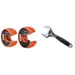 Bahco BAH306PACK Pipe Cutters, Orange, 15mm & 22mm & 9031 Adjustable Wrench, 200mm Length
