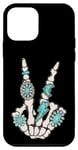Coque pour iPhone 12 mini Squelette Turquoise Main Western Rodéo Cowboy Cowgirl