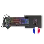 Ensemble Gaming - Mars Gaming - MCP124PRO - Clavier AZERTY RGB - Souris 3200DPI - Casque FRGB