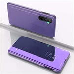 Hülle® Plating Flip Mirror Case Compatible for OPPO Reno Ace/OPPO Realme X2 Pro (Purple)