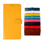 BeyondTop Case for Samsung Galaxy M11 PU Leather Wallet Flip has Kickstand function and Card Slots with Magnetic Buckle Phone Cover for Samsung Galaxy M11-Yellow