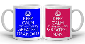 CiderPressMugs® Keep Calm I'm The World's Greatest Nan & Grandad Mug Set