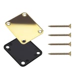 Neck Plate with Screws Replacement Part for Fender Strat Electric Guitar Gold