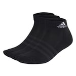 adidas Unisex Kids Cushioned Sportswear Ankle Socks 3 Pairs, Black/White, 6-7 Years