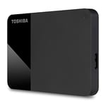 Toshiba 1TB Canvio Ready - Disque dur externe portable de 2,5 pouces avec SuperSpeed USB 3.2 Gen 1, compatible avec Microsoft Windows 7, 8 et 10, noir (HDTP310EK3AA)