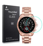 Youniker 4 Pack for Michael Kors Access Bradshaw 2 Screen Protector Tempered Glass for Michael Kors MKT5085 MKT5086 MKT5089 Smartwatch Screen Protectors Cover Anti-Scratch Bubble Free