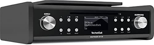 TechniSat DIGITRADIO 20 CD - Radio Dab+ Moderne et compacte pour la Cuisine et la Salle de Bains (Radio FM encastrable avec Lecteur CD et Horloge) Noir
