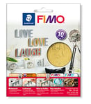STAEDTLER 8781-11 FIMO Metallic Leaf Metal for Polymer Modelling Clay Decorating - Gold (Pack of 10 Sheets)