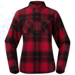 Bergans Nordmarka Flanellskjorta Dam Red/Black Check L -