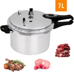 7L Pressure Cooker Induction Hob Aluminium Kitchen Cookware Home Industrial