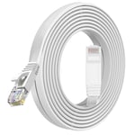 TBMax Flat 5m Ethernet Cable Cat6 High Speed Gigabit Lan Cable 1Gbps RJ45 POE Network Cable - Short Internet Patch Cable for Xbox,PS5,PS4,Modem,Router, Compatible with Cat5/5e,Cat7,White(5Meter)