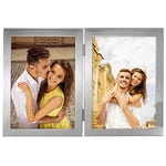 Hama Laval portrait photo frame (photo size 2x 10 x 15 cm), silver, rectangular