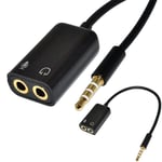 New Gold Plated Headphone Mic Audio Splitter Cable Adapter