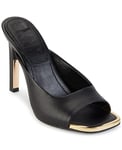 DKNY Women's Open Fashion Pump High Heel Heeled Sandal, Black Square Toe Anya, 4 UK