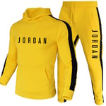 DSFF Jordan Sweat à capuche et pantalon de sport 2 pièces pour homme Jaune A-XXL