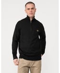 Fred Perry Mens Classic Half Zip Jumper - Black - Size Large