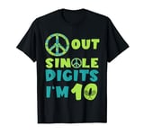 Peace Sign Out Single Digits Tennis 10 Years Old Birthday T-Shirt