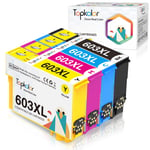 Topkolor 603XL Ink Cartridges Replacement for Epson 603 XL Ink Cartridges for Epson Expression Home XP3100 XP2100 XP4100 WorkForce WF2830 WF-2835 Printer (4Pack)