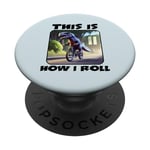 11 Year Old Birthday Party T-Rex Dinosaur Riding a Bike Kids PopSockets Swappable PopGrip