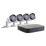 Yale SV-4C-4ABFX-2 Kit de vidéosurveillance pour Maison Intelligente, 4 caméras de Vision Nocturne extérieures, 1080p, Disque Dur de 1 to, contrôle par Application, 4 pièces (Lot de 1), Blanc