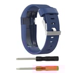 Fitbit Charge HR Stilrent silikon klockband - Storlek S Mörk blå