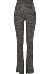 Urban Classics Zebra boot cut leggings dam (3XL,Grå/svart)