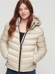 Superdry Hooded Fuji Padded Jacket - Beige, Beige, Size 16, Women