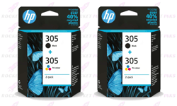 2x HP 305 Black & Colour Original Ink Cartridges For ENVY 6032e Printer