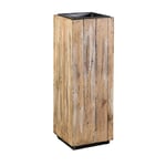 greemotion Jardinière Carrée en Bois Recyclé, Pot de Plantes Haut en Bois FSC 100%, Avec Insert en Plastique Noir, Jardinière Haute Décorative, env. 43,5 x 115 x 43,5 cm, Couleur de Bois Naturel