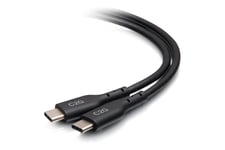 C2G 12ft (3.7m) USB-C Male to USB-C Male Cable (20V 5A) - USB 2.0 (480Mbps) - USB typ C-kabel - 24 pin USB-C till 24 pin USB-C - 3.7 m