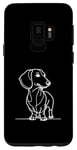 Coque pour Galaxy S9 One Line Art Dessin Wiener Dog