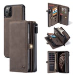 CaseMe 2-i-1 iPhone 11 Pro Max fodral med plånbok - Brun