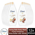 Dove Caring Bath Body Wash Purely Pampering Shea Butter with Vanilla, 12x450ml