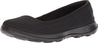 Skechers Go Walk LTE Womens Casual Shoes Ballet Flat Slip On Black 3 (36)