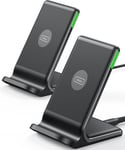 INIU Wireless Charger 2-Pack, 15W Fast Wireless Charging Stand with Sleep-frien