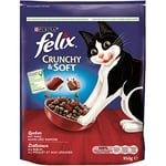 Felix Cat Dry Food Crunchy & Soft (Pack of 4 x 950Â g)