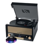 Système Chaîne Hifi - Muse MT-110B - CD 20W avec platine Vinyle - CD/FM/USB/AUX - 33/45/78 tours - Lumière OVNI